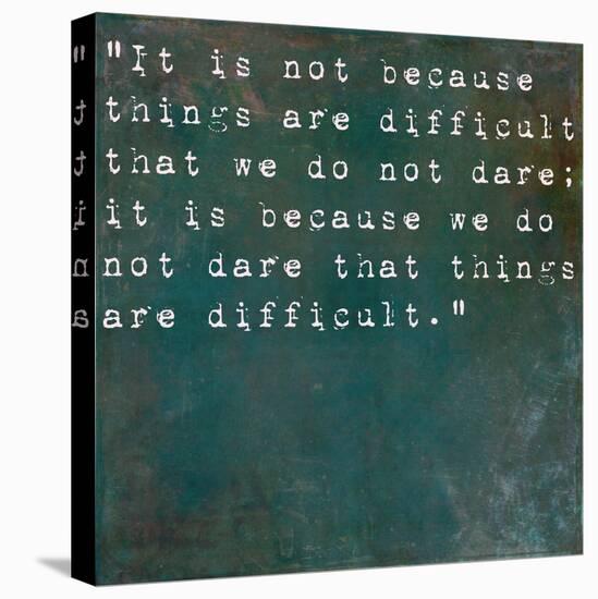 Inspirational Quote By Seneca On Earthy Background-nagib-Stretched Canvas