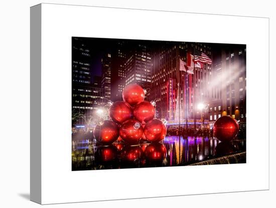 Instants of NY Series - Giant Christmas Ornaments on Sixth Avenue across from Radio City Music Hall-Philippe Hugonnard-Stretched Canvas