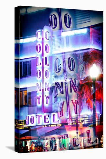 Instants of Series - Ocean Drive with the Colony Hotel by Night - Miami Beach-Philippe Hugonnard-Premier Image Canvas