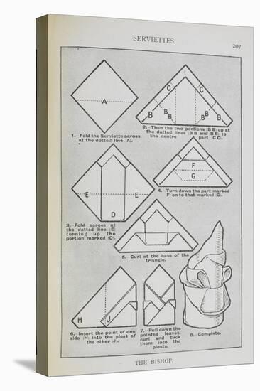 Instructions For Folding a Serviette Into the 'Bishop' Shape-Isabella Beeton-Premier Image Canvas