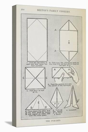 Instructions For Folding a Serviette Into the 'pyramid' Shape-Isabella Beeton-Premier Image Canvas