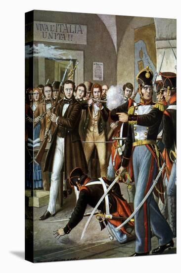 Insurrectional Movements of 1830: the Arrest of Ciro Menotti (1798-1831) Italian Patriot Member of-Tancredi Scarpelli-Premier Image Canvas