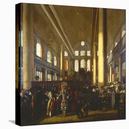 Interieur De La Synagogue Portugaise a Amsterdam - Interior of the Portuguese Synagogue in Amsterda-Emanuel de Witte-Premier Image Canvas