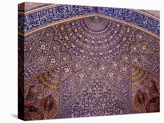 Interior Decorative Mosaic Tiling in the Chaharbach Mosque in Isfahan, Iran-null-Premier Image Canvas