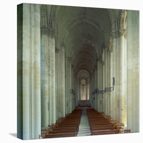 Interior of 12th Century Romanesque Church, Cunault in Anjou, Pays De La Loire, France-Tony Gervis-Premier Image Canvas