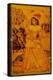 Interior of a Mirror Case Painted with a Stylised European Lady Holding a Wine Cup and Bottle-null-Premier Image Canvas