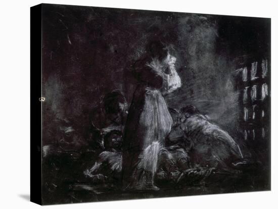 Interior of a Prison, 1819 (Drawing)-Francisco Jose de Goya y Lucientes-Premier Image Canvas