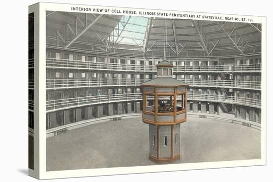 Interior of Cell House, Joliet Prison-null-Stretched Canvas