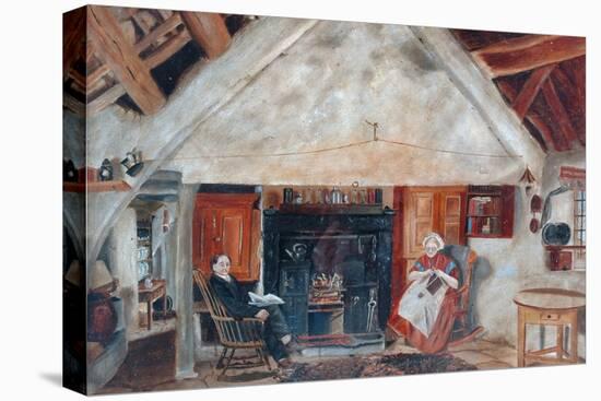 Interior of Cruck Cottage, Possibly Shipley Glen-null-Premier Image Canvas