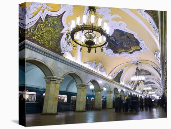 Interior of Komsomolskaya Metro Station, Moscow, Russia, Europe-Lawrence Graham-Premier Image Canvas