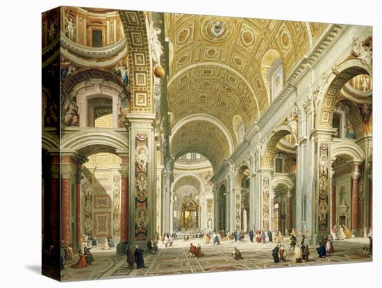 Interior of Saint Peter's Rome, Looking West Towards the Tomb of St. Peter-Giovanni Paolo Panini-Premier Image Canvas