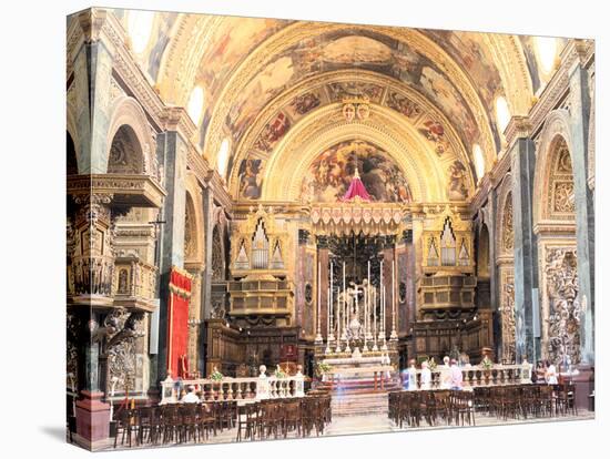 Interior of St Johns Co-Cathedral, Valletta, Malta-Peter Thompson-Premier Image Canvas