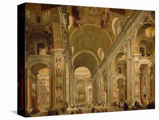 Interior of St Peter's Basilica, 1754-Giovanni Paolo Pannini-Premier Image Canvas