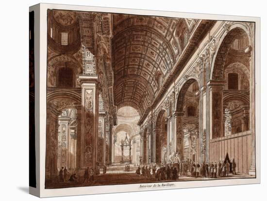 Interior of St. Peter's Basilica, 1833-Agostino Tofanelli-Premier Image Canvas