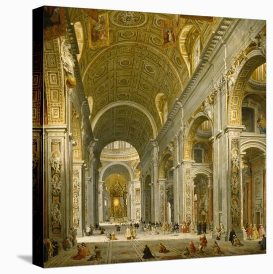 Interior of St. Peter's, Rome, 1750-Giovanni Paolo Panini-Premier Image Canvas