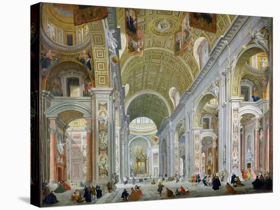 Interior of St. Peter's, Rome, c.1754-Giovanni Paolo Pannini-Premier Image Canvas