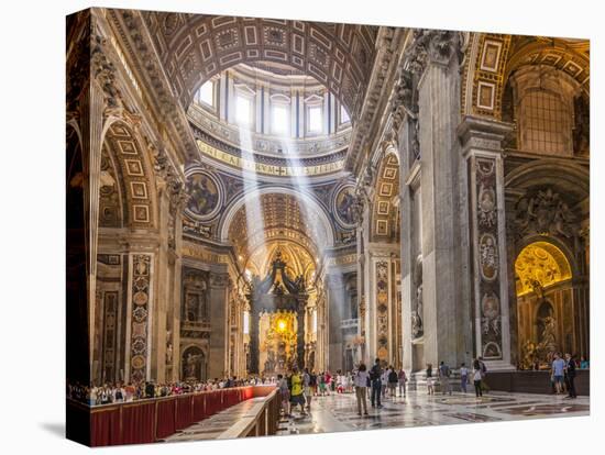Interior of St. Peters Basilica with Light Shafts Coming Through the Dome Roof, Vatican City-Neale Clark-Premier Image Canvas