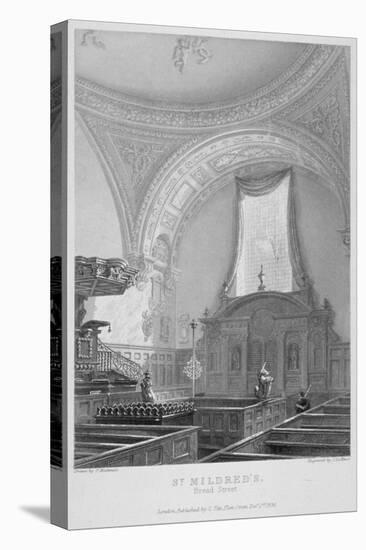 Interior of the Church of St Mildred, Bread Street, City of London, 1838-John Le Keux-Premier Image Canvas