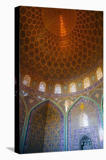 Interior of the dome of Sheikh Lotfollah Mosque, Isfahan, Iran, Middle East-James Strachan-Premier Image Canvas