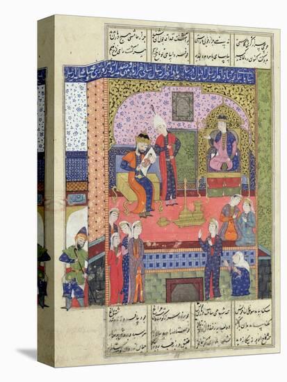 Interior of the King of Persia's Palace, Illustration from the "Shahnama" (Book of Kings)-null-Premier Image Canvas