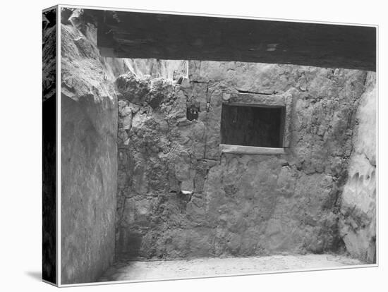 Interior Showing Wall & Window "Interior At Ruin Cliff Palace Mesa Verde NP" Colorado "1941." 1941-Ansel Adams-Stretched Canvas