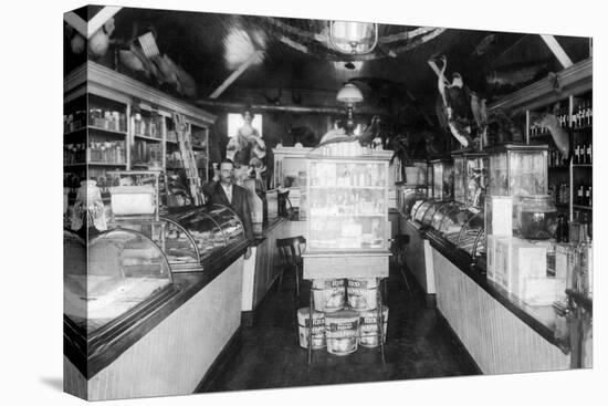 Interior View of E. R. Brown's Store - Eskridge, KS-Lantern Press-Stretched Canvas