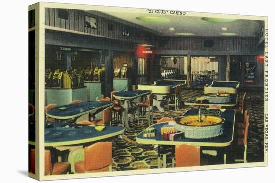 Interior View of the 21 Club Casino, Hotel Last Frontier - Las Vegas, NV-Lantern Press-Stretched Canvas