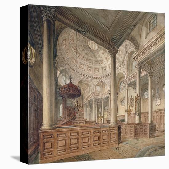 Interior View of the Church of St Stephen Walbrook, City of London, 1811-John Coney-Premier Image Canvas