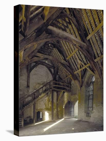 Interior View of the Hall, Stokesay Castle, Shropshire, UK-Paul Highnam-Stretched Canvas