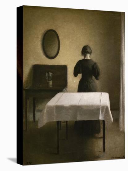 Interior with a back woman, 1898-Vilhelm Hammershoi-Premier Image Canvas