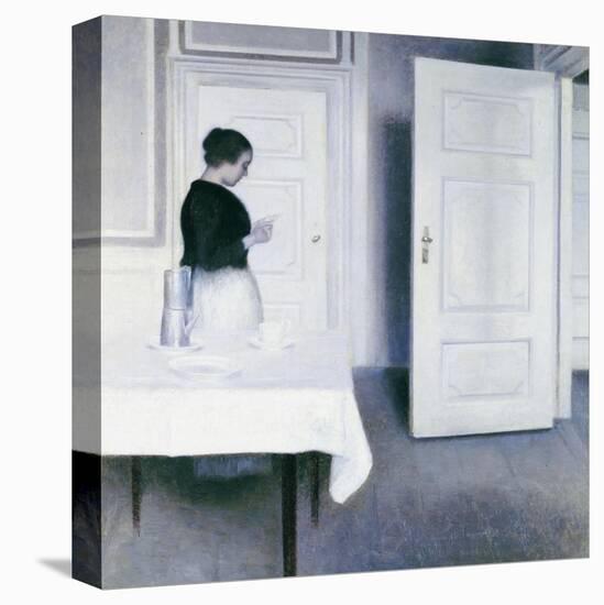 Interior with a Woman Reading a Letter, Strandgade 30-Vilhelm Hammershoi-Premier Image Canvas