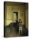 Interior with a Woman Seated on a White Chair-Vilhelm Hammershoi-Premier Image Canvas