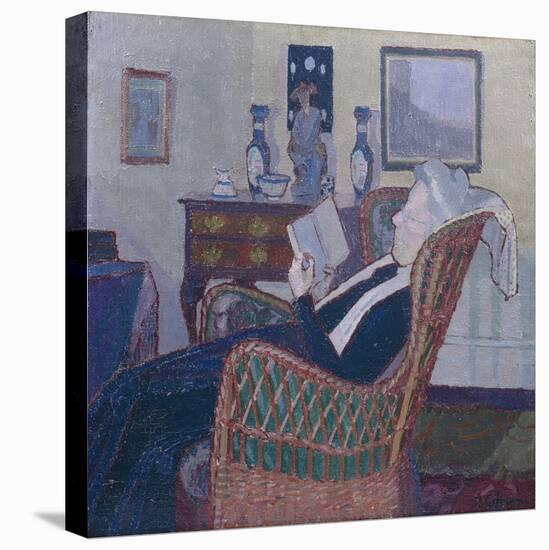 Interior with Artist's Mother 1917-18 (Oil on Canvas)-Harold Gilman-Premier Image Canvas