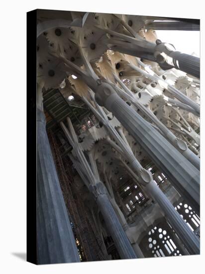 Interior with Columns and Windows, La Sagrada Familia Church, Barcelona, Catalonia, Spain, Europe-Nick Servian-Premier Image Canvas