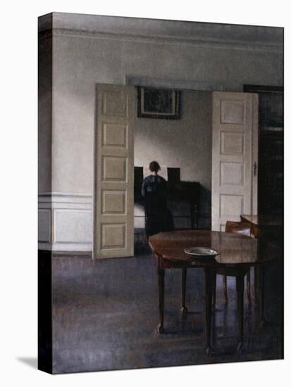 Interior with Ida Playing the Piano-Vilhelm Hammershoi-Premier Image Canvas