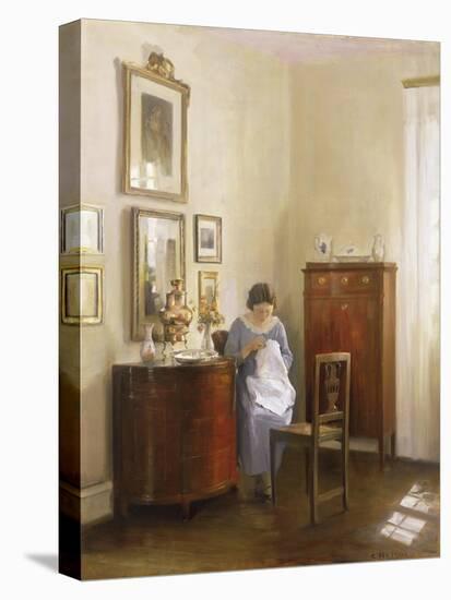 Interior with Lady Sewing, c.1910-Carl Holsoe-Premier Image Canvas
