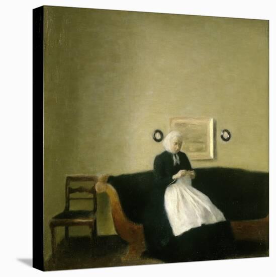 Interior with the Artist's Mother, 1889-Vilhelm Hammershoi-Premier Image Canvas