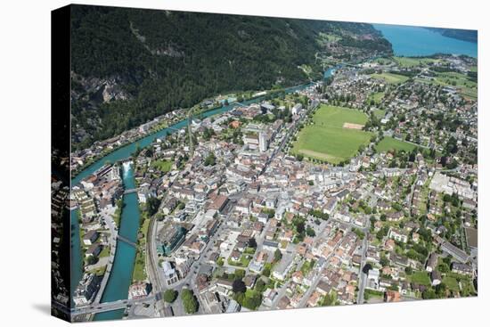 Interlaken, Interlaken-Oberhasli, Bern, Switzerland, Jungfrau Region, Town Centre, Aerial Picture-Frank Fleischmann-Premier Image Canvas