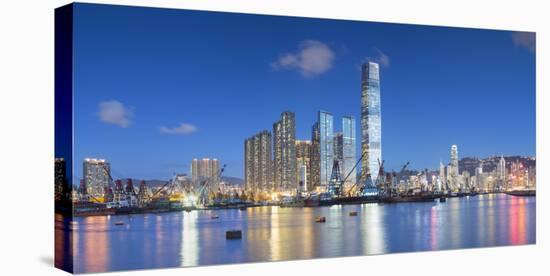 International Commerce Centre (Icc) and Yau Ma Tei Typhoon Shelter at Dusk, West Kowloon, Hong Kong-Ian Trower-Premier Image Canvas