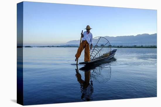 Intha Ethnic Group Fisherman, Inle Lake, Shan State, Myanmar (Burma), Asia-Nathalie Cuvelier-Premier Image Canvas