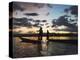 Intha fisherman rowing boat with leg at sunset on Inle Lake, Shan State, Myanmar-Keren Su-Premier Image Canvas