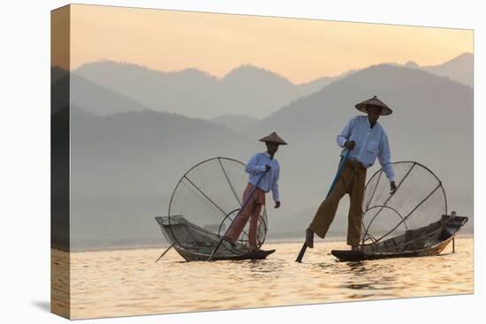 Intha Fisherman, Shan State, Inle Lake, Myanmar (Burma)-Peter Adams-Premier Image Canvas