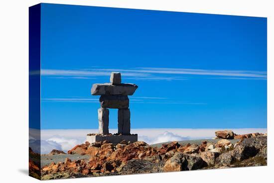 Inukshuk atop Mount Whistler-null-Stretched Canvas