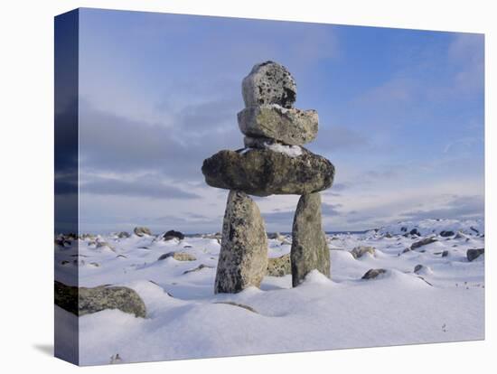 Inukshuk Marker at Aupalaqtuq Point, Cape Dorset, Baffin Island, Canadian Arctic, Canada-Alison Wright-Premier Image Canvas