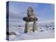 Inukshuk Marker at Aupalaqtuq Point, Cape Dorset, Baffin Island, Canadian Arctic, Canada-Alison Wright-Premier Image Canvas