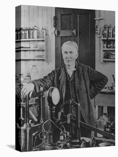 Inventor Thomas Edison in His Laboratory-null-Premier Image Canvas