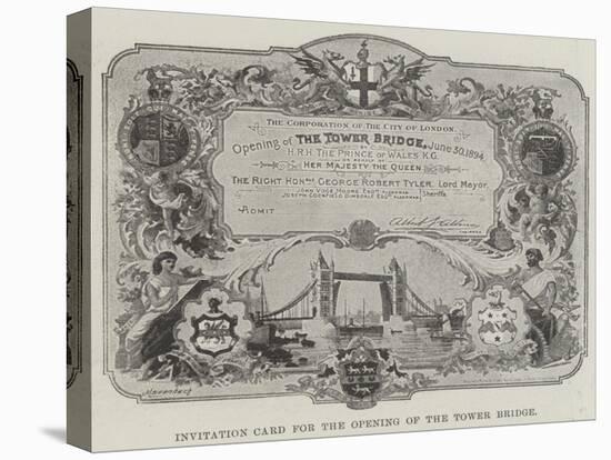 Invitation Card for the Opening of the Tower Bridge-null-Premier Image Canvas