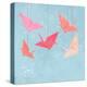 Invitation or Greeting Card Template with Origami Birds. Vector Illustration.-Maria Sem-Stretched Canvas
