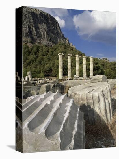 Ionian Temple to Athena and the Greek Theatre, Priene, Anatolia, Turkey, Eurasia-Adam Woolfitt-Premier Image Canvas