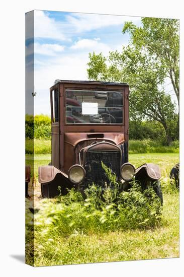 Iowa, Missouri Valley Antiques Mall, rusty antique car-Alison Jones-Premier Image Canvas